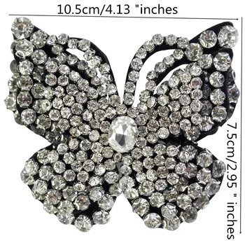 Roku darbs 3 Slāņi Fāzēm Crystal Butterfly Nozīmītes par Apģērbu, Kurpes, Soma, Dekoratīvās Uzšūtas Aplikācijas, 5 gab