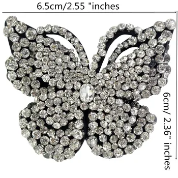 Roku darbs 3 Slāņi Fāzēm Crystal Butterfly Nozīmītes par Apģērbu, Kurpes, Soma, Dekoratīvās Uzšūtas Aplikācijas, 5 gab