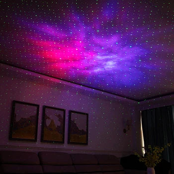 Romantiska Krāsains Zvaigžņotām Aurora Zvaigžņu Projektors-Nakts Gaisma Tālvadības Rotējošo Gypsophila Projekcijas Lampas Brīvdienu Puse