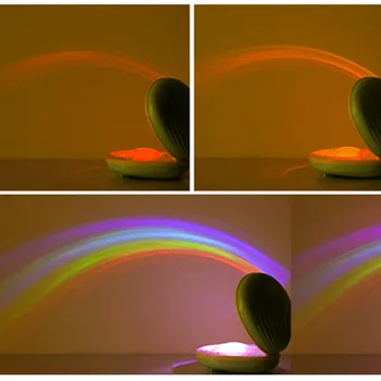 Romantiska Shell Varavīksnes Projektoru Lampas LED Nakts Gaisma Krāsains Varavīksnes Lampas Meitenes Dāvanu Bērnu Guļamistaba Atmosfēru Spuldzes Mājas Dekori