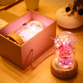 Romantisks Rožu Stikla Pudele Lampa ar String light+Uzlādējams Bezvadu Bluetooth Skaļruni Ziemassvētku Mājas Dekori Lampas