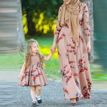 Rozā Meitenes Abaya Enfant Dubaija Hijab Musulmaņu Kleita Sievietēm, Bērniem, Saūda Turku Islāma Apģērba Kaftans Caftan Drēbes Islāmu Kleding