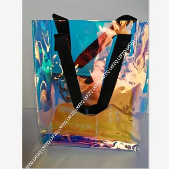 Rozā ceļošanas sieviešu soma hologrāfiskā somā lāzera soma Pārredzamu luksusa somas sieviešu somas, dizaineru bolsa feminina