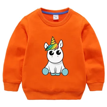 Rudens 2019 Unicorn Sporta Krekli Bērniem, Baby Meitenes Toddler Kokvilnas Pavasarī Topi Apģērbi Bērniem Pelēkā Vārna Zēniem Ar Garām Piedurknēm Džemperis