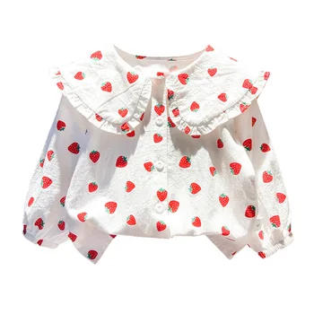 Rudens Bērniem, Baby Meiteņu Blūze Drēbes Korejas Lelle Krekls Ar Garām Piedurknēm Bērniem Topi Tērpiem