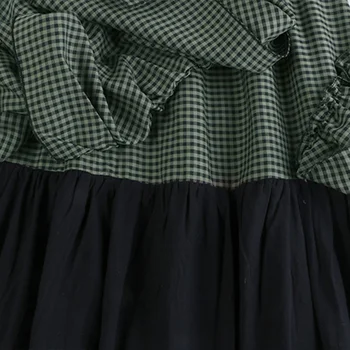 Rudens ziemas jauno korejas nelegālo pleds Svārki Sieviešu Vintage Raibs Augsta vidukļa Svārki Streetwear Bumbu Kleita Puse Svārki Mw946