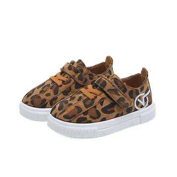 Rudenī Bērni Kurpes Zēniem, Meitenēm Gadījuma Sneaker Kurpes 2019 Modes Leopards Drukāt Ērti Pu Ādas Apavi Bērnu Apavi