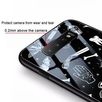 Rūdīta Stikla Case For Samsung Galaxy S10 A51 A71 A50 A70 S8 S9 S10e S20 Ultra A40 A30 A20 Note10 9 8 Plus Galvaskausa Ziedu Fundas