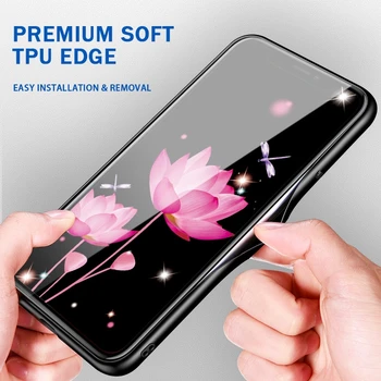 Rūdīta Stikla Case For Samsung S9 S10 S8 S20 S21 Piezīme 9 10 Lite 20 Ultra J4 Plus J5 Pro J6 Triecienizturīgs Vāks Tulpes Ziedu Lietā
