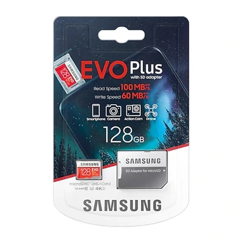 SAMSUNG EVO PLUS Atmiņas Karte 64GB U1 MicroSDHC/SDXC 128GB 512 gb un 256 gb U3 Pakāpes C10 UHS-I TF SD Kartes Action camera