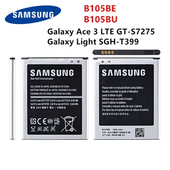 SAMSUNG Oriģinālā B105BE B105BU bateriju 1800mAh Samsung Galaxy Ace 3 LTE GT-S7275 S7275B S7275T S7275R Galaxy Gaismas T399