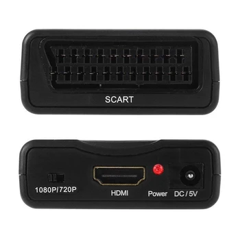 SCART uz HDMI Video Audio Upscale Converter 1080P SCART Ieejas HDMI Izejas Adapteris SKY Blu-Ray Atskaņotāju, DVD HDTV