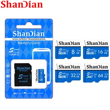 SHANDIAN Smastsd Atmiņas Kartes 128G 64GB, 32GB 16GB Smast SD Karti Class10 TF Card 8GB Class 6 Reālās Spējas Smastsd bezmaksas piegāde