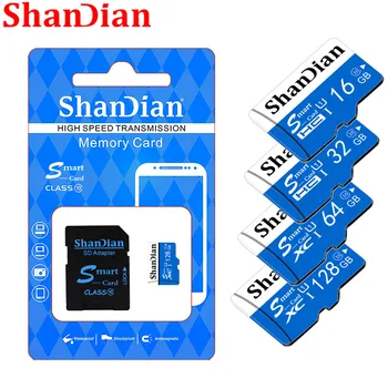 SHANDIAN Smastsd Atmiņas Kartes 128G 64GB, 32GB 16GB Smast SD Karti Class10 TF Card 8GB Class 6 Reālās Spējas Smastsd bezmaksas piegāde