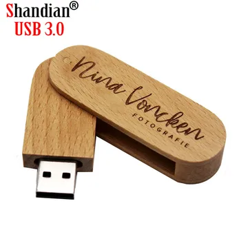 SHANDIAN USB 3.0 bezmaksas custom logo dižskābarža koka zobens, USB flash drive pendrive 4GB 16GB 32GB 64GB klienta LOGO kāzu dāvanu