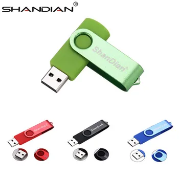 SHANDIAN wholesal emetal USB 2.0 Flash drive USB Flash Diska Micro karti, atmiņas karti, Telefona U Diska pendrive 4GB/16GB/32GB/64GB