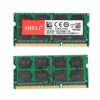 SHELI 4GB 8GB(2pcsX4GB）PC3L-12800S DDR3L 1600 204pin 1.35 V CL11 SODIMM Notebook, LAPTOP Atmiņas RAM