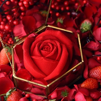 SHENHONG Kūka Silikona Veidnē Valentīna Diena Dāvanu Mafinu Pannā 6 Dobumā Rožu Formas Uzpūtenis Deserts Veidnes Kūka Apdare Cepšanas Rīku