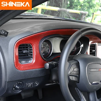 SHINEK Interjera ABS Piederumi Auto Centrs Kontroles Paneļa Instrumentu Paneļa Apdare Vāka Uzlīmes Dodge Charger+
