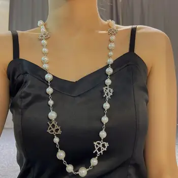 SHIXIN Imitētu Pērle sānslīdi kaklasaite Dobi Kristāla Sirds Kaklarota Sievietēm Ilgi Pušķis Kaklarotas, Kakla 2020. Gadam Kāzu Modes Rotaslietas