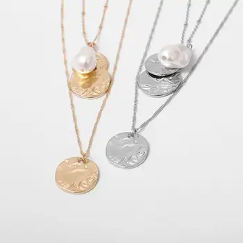 SHIXIN Mākslīgas Pērles Monētas, Kuloni, Krelles Sieviešu Modes Ilgi Multi Slāņveida Ķēdes Vintage Kaklarota Sieviešu Moderns Rotaslietas