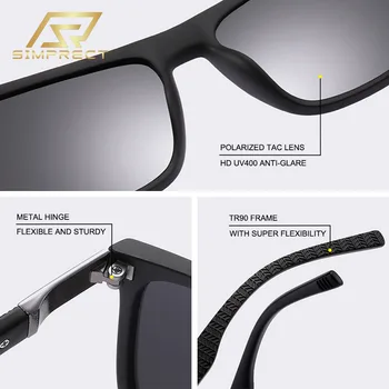 SIMPRECT TR90 Polarizētās Saulesbrilles Vīriešiem Ir 2021. Modes Gadījuma Zīmola Laukumā Brilles UV400 Vadītāja Anti-glare, Saules Brilles Vīriešiem