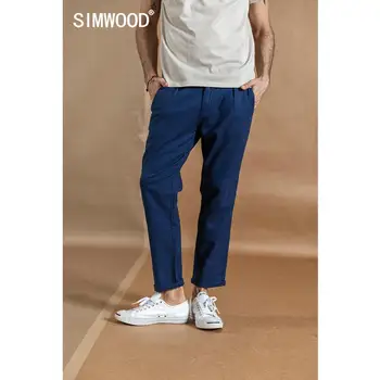 SIMWOOD 2020. gada pavasarī jaunu potītes garuma bikses vīriešu kokvilnas veļa gadījuma bikses plus lieluma, augstas kvalitātes zīmola apģērbu 190359