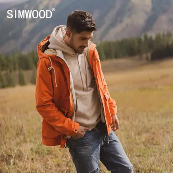 SIMWOOD 2020 rudens ziemas jaunas vilnas iekšējā veste noņemams mēteļi vīriešu modes silts ilgi jakas kapuci plus lieluma jakas 980606