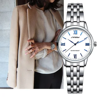 SINOBI Jaunu Modes Sieviešu Rokas Pulksteņi Nerūsējošā Tērauda Watchband Top Luksusa Zīmolu Sieviešu Kvarca Pulkstenis Dāmas 20mm rokas Pulkstenis