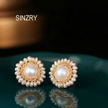 SINZRY jaunu darinātas unikālas dabas pērli, personību, elegants vintage stud auskari sievietēm