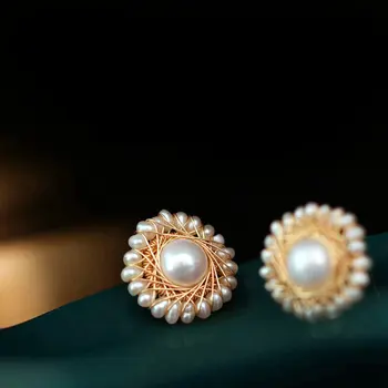 SINZRY jaunu darinātas unikālas dabas pērli, personību, elegants vintage stud auskari sievietēm