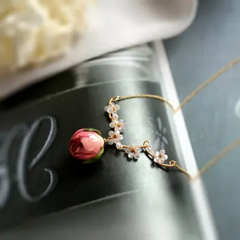 SINZRY karstā roku darbs rotaslietas dabīgo saldūdens pērli konservēti ziedu sweety kulons chokers kaklarotas sieviešu