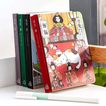SIXONE Radošo Japāņu Bobcats Grāmatiņa un Vēja Rokasgrāmata Maziem Dienasgrāmata Ikmēneša Plānošanas Papīra Vēstnesis Grāmatiņa Ikdienas Piezīmes