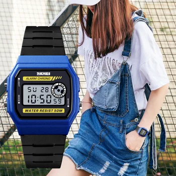 SKMEI Luksusa Sievietes Analog Digital Sporta LED Aizmugures Gaismas Ūdensizturīgs Rokas pulksteni Sporta Skatīties Relogio Feminino Skatīties Reloj Mujer
