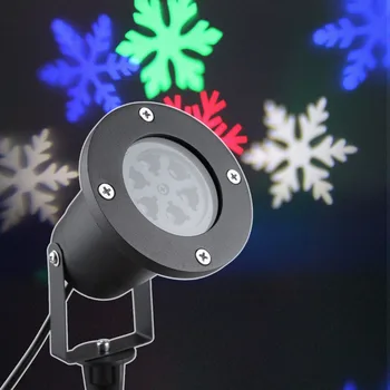 SOLLED Āra Sniegpārslas LED Stage Light Dārza Pārvietojas Sniega Lāzera Projektoru Ziemassvētku Puse Apdares Ainavu Lampas