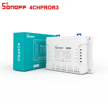 SONOFF4CHPRO R3wireless smarthome controller4 groupsWifi ieslēdziet smart switch APP tālvadības pulti var izmantot ar Alexa goole hom