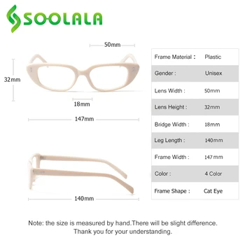 SOOLALA 4gab Cat Eye Anti Zilā Gaisma Lasīšanas Brilles Sievietēm Mazi, Plakani Top Lupa Presbyopic Brilles +1.0 1.25 1.5 1.75 lai 4.0