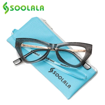 SOOLALA Unikālo Trīsstūris Sieviešu Zilā Gaisma Pretbloķēšanas Lasīšanas Brilles Brilles Rāmis Modes Presbyopic Brilles lasīšanai