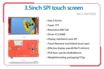 SPI seriālā porta seriesctouch 2.2/2.4/2.8/3.2/3.5/4.0 collu TFT LCD ekrāns modulis stm32 Attīstības Padome