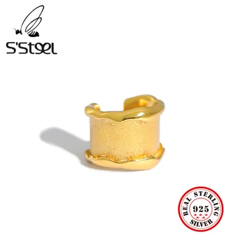 S'STEEL Nelegālo Klipu Auskari 925 Sterling Sudraba Auskari Sievietēm Minimālisma korejas Zelta Earings Pendientes Smalkas Rotaslietas
