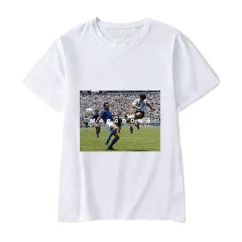 SUNOWE Maradona Iespiesti Tshirt Puses Dieva Īsām Piedurknēm Mērķis Gadsimta D10S Paraksts T-krekls Futbola Napoli O-NeckTops