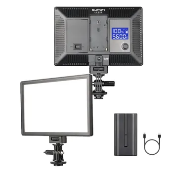 SUPON L122T LED Video Gaisma Ultra plānie LCD Bi-Color & Aptumšojami DSLR Studio LED Gaismas Lampa Panelī Kameras DV Videokamera