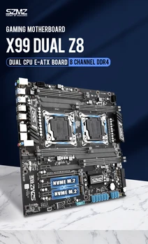 SZMZ X99 Dual CPU Ligzda LGA 2011-3 Mātesplati, kas Ar E5 2678V3 Un 8*16gb DDR4 2400MHZ ECC REG RAM