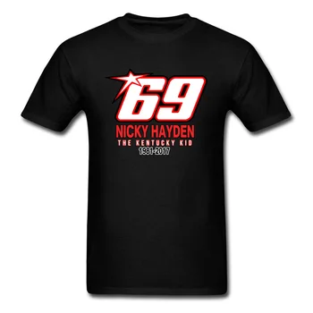 Sacīkšu T Krekls PIP Nicky Hayden 69 T-krekls Vīriešiem Melns Apģērbs Kokvilnas Auduma Atgriezumus Vēstuli Tees Eiropas Atdzist Tshirt