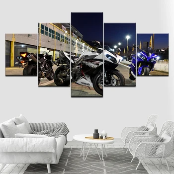 Sacīkšu motocikla ceļa Gabals 5 HD Wallpapers Mākslas Audekls Drukāt mūsdienu Plakātu Moduļu mākslas glezniecības viesistaba, Mājas Dekoru
