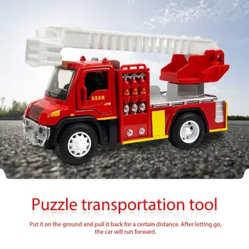 Sakausējuma Pullback Automašīnas Modelis Rotaļlietas Uguns Ladder Truck Ūdens Strūklu Fire Truck Nolokāmi, Kāpnes Kravas Automašīnas Modelis Rotaļlietas Bērniem Ziemassvētku Dāvanu