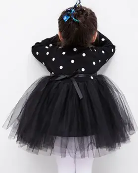 Salds Jaundzimušajiem Bērniem, Baby Meitenes Bowknot Acs Dot Princese Kleita Puse Trikotāžas Džemperis Tutu Tilla Kleita Drēbes