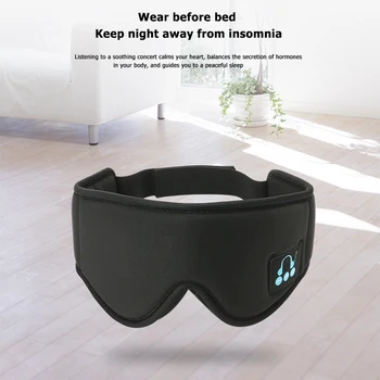 Salokāms Bluetooth Bezvadu V5.0 Elpojošs Miega Austiņas Zvanot Mūzikas 3D Austiņas Nakts Atpūtu Ēnā Eyepatch Austiņas