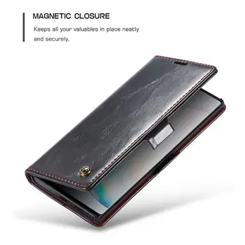 Samsung Galaxy A50 A70 S8 S9 S10, Ņemiet vērā, 10 Plus S10E S10 5G Gadījumā Āda Flip Maciņš, Gluda Vintage Magnētisko Kredītkartes Lietā