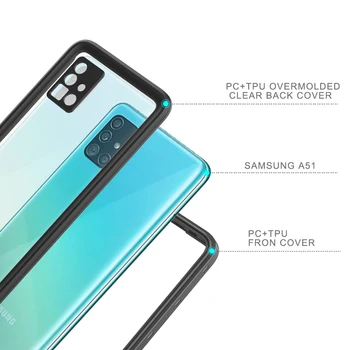 Samsung Galaxy A51 Gadījumā IP68 Ūdensnecaurlaidīga 360 Grādu Aizsardzību Skaidrs, Bruņas Peldēšana Vāciņu Galaxy a51 gadījumā, Triecienizturīgs vāks